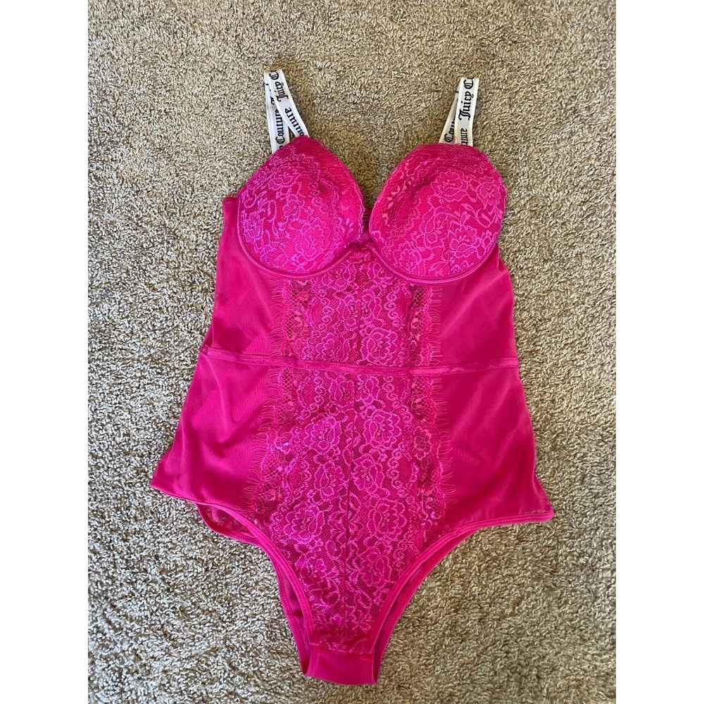 Juicy Couture Sexty Bodysuit Lingerie Padded Cups XL Intimates Adjustable sku2